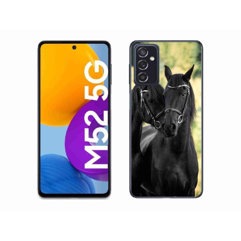 Gélový kryt mmCase na mobil Samsung Galaxy M52 5G - dva čierne kone