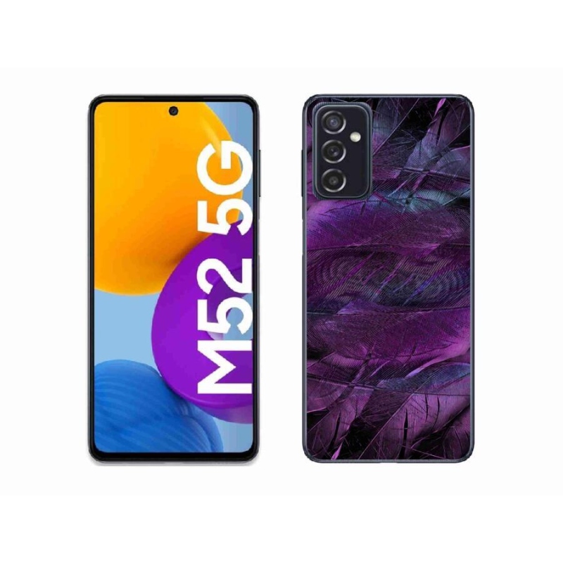 Gélový kryt mmCase na mobil Samsung Galaxy M52 5G - fialová pierka