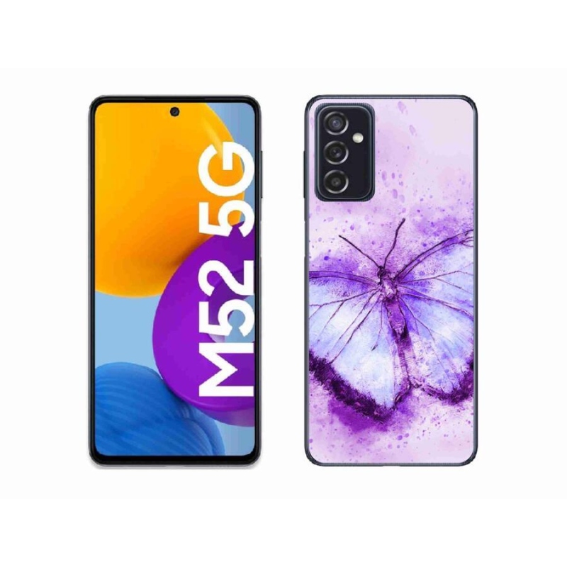 Gélový kryt mmCase na mobil Samsung Galaxy M52 5G - fialový motýľ