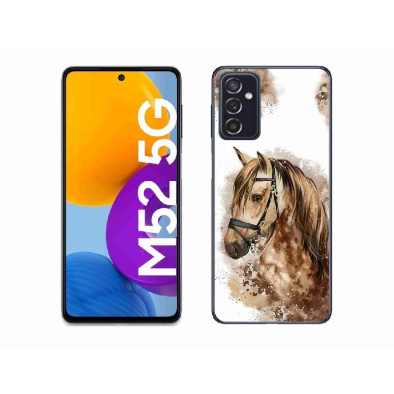 Gélový kryt mmCase na mobil Samsung Galaxy M52 5G - hnedý kreslený kôň