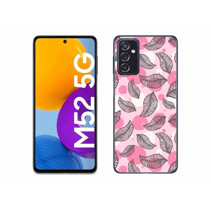 Gélový kryt mmCase na mobil Samsung Galaxy M52 5G - kreslené padajúce listy