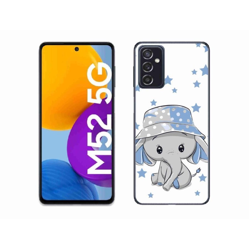 Gélový kryt mmCase na mobil Samsung Galaxy M52 5G - modrý slon