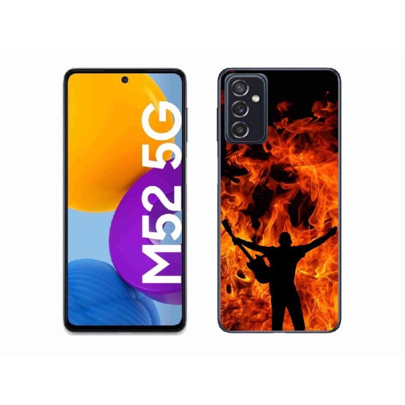 Gélový kryt mmCase na mobil Samsung Galaxy M52 5G - muzikant a oheň