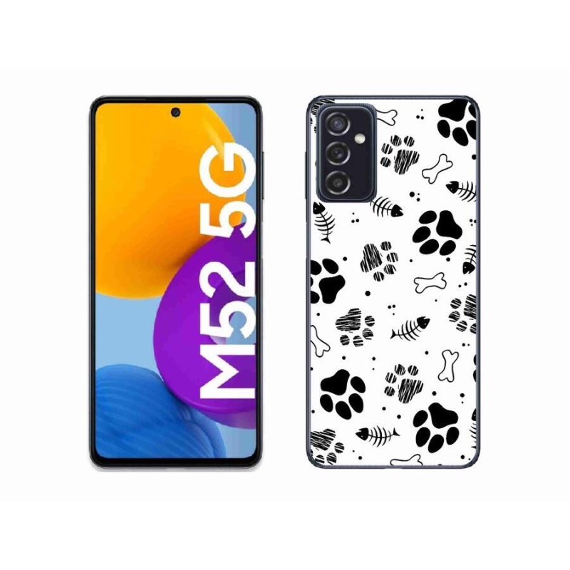 Gélový kryt mmCase na mobil Samsung Galaxy M52 5G - psie labky 1