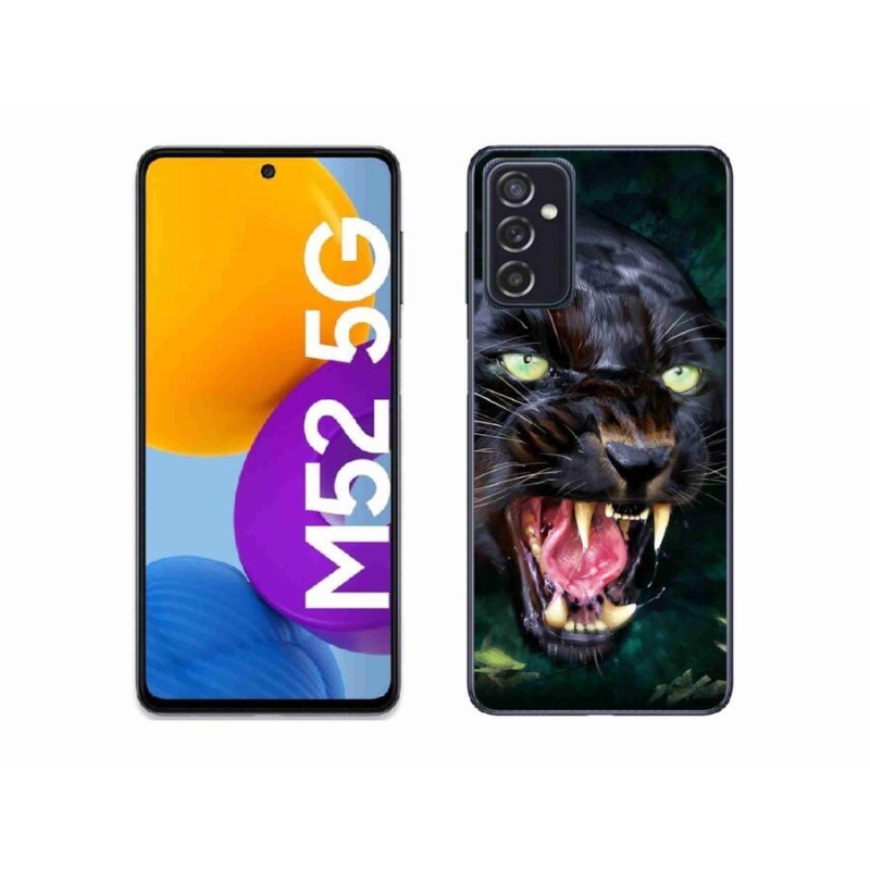 Gélový kryt mmCase na mobil Samsung Galaxy M52 5G - rozzúrený čierny panter