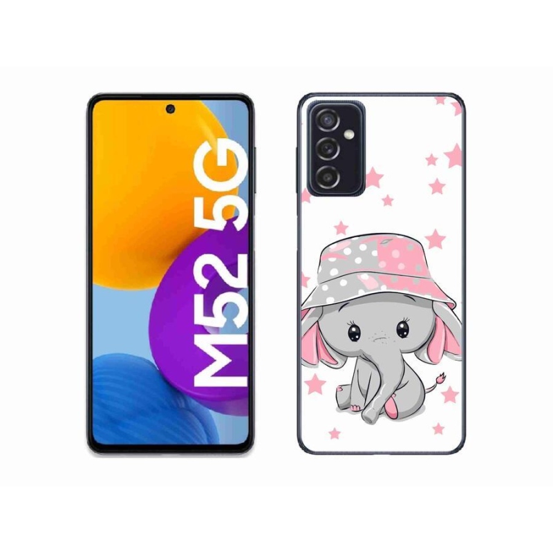 Gélový kryt mmCase na mobil Samsung Galaxy M52 5G - ružový slon