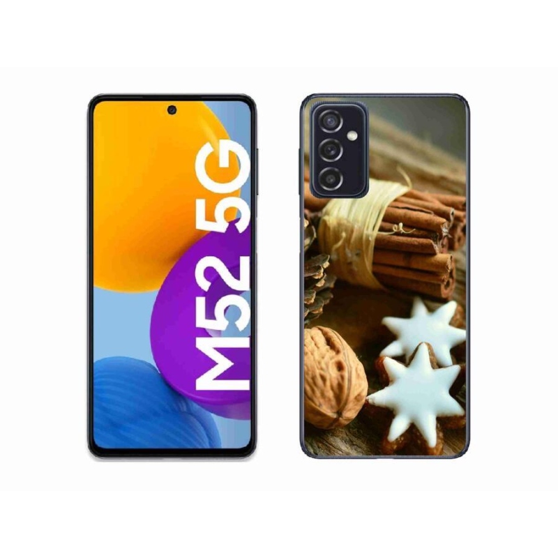 Gélový kryt mmCase na mobil Samsung Galaxy M52 5G - škorica a perníčky