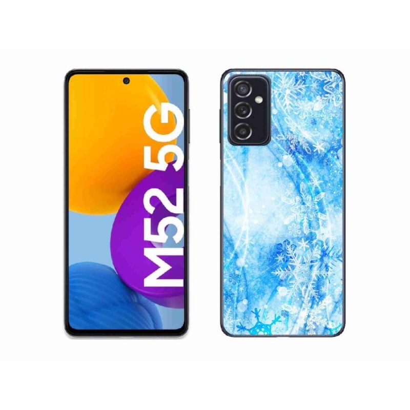 Gélový kryt mmCase na mobil Samsung Galaxy M52 5G - snehové vločky