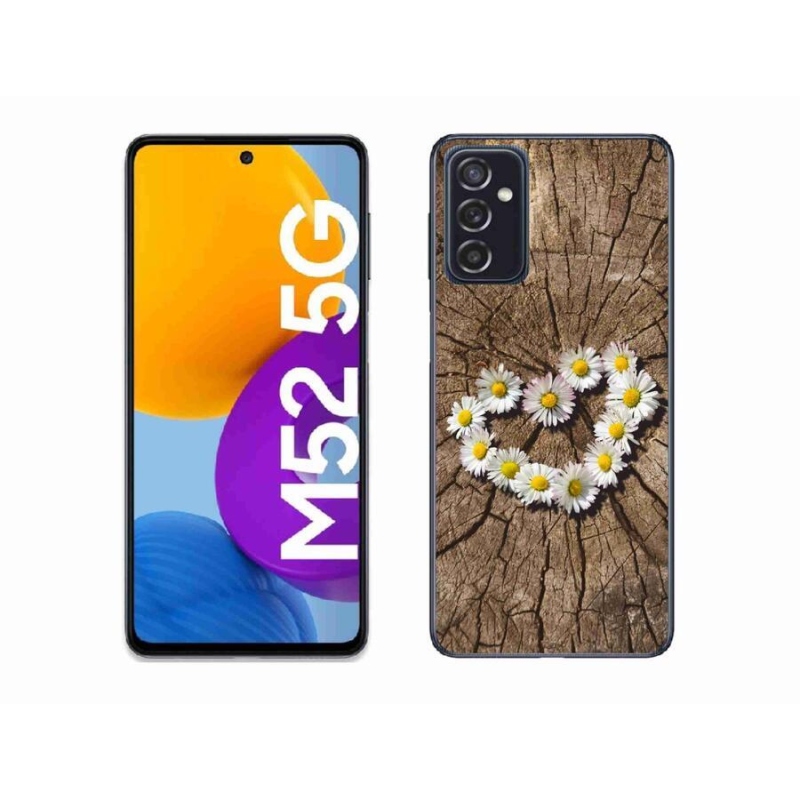 Gélový kryt mmCase na mobil Samsung Galaxy M52 5G - srdce z margarét
