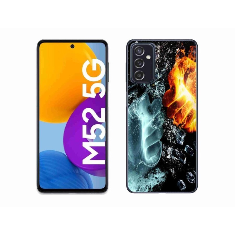 Gélový kryt mmCase na mobil Samsung Galaxy M52 5G - voda a oheň