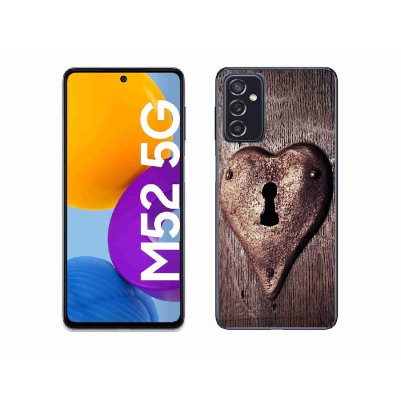 Gélový kryt mmCase na mobil Samsung Galaxy M52 5G - zámok v tvare srdca