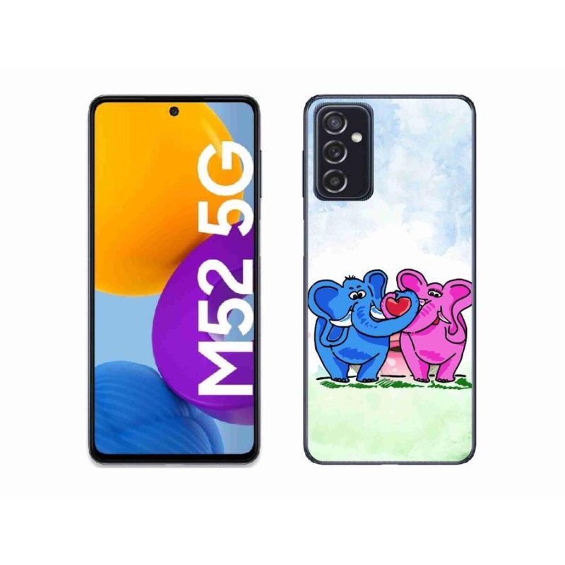 Gélový kryt mmCase na mobil Samsung Galaxy M52 5G - zamilovaní slony