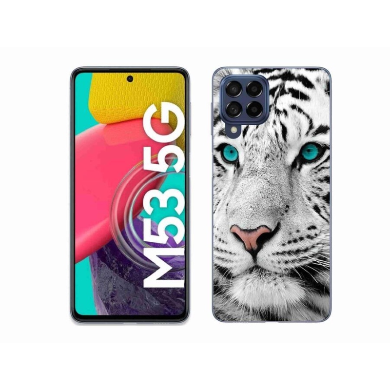 Gélový kryt mmCase na mobil Samsung Galaxy M53 5G - biely tiger