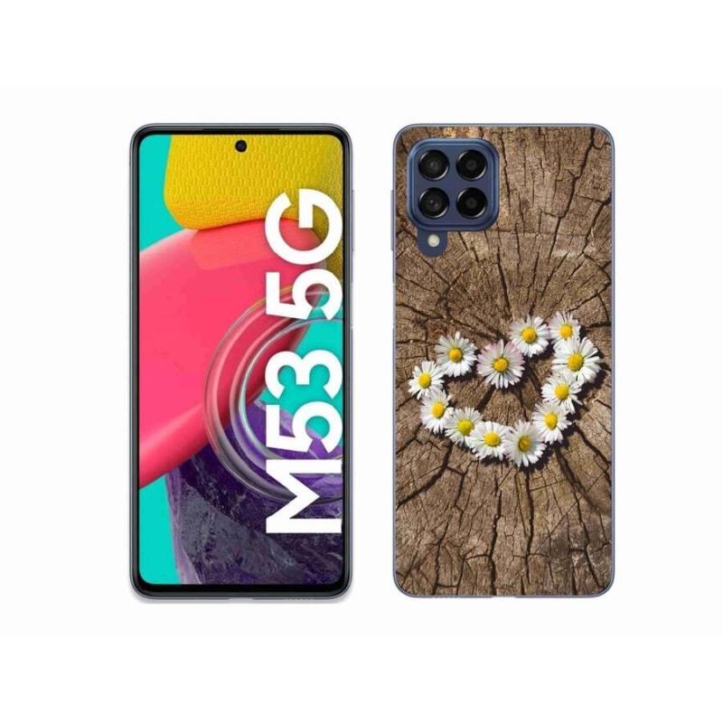 Gélový kryt mmCase na mobil Samsung Galaxy M53 5G - srdce z margarét