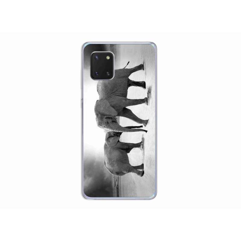 Gélový kryt mmCase na mobil Samsung Galaxy Note 10 Lite - čiernobieli slony