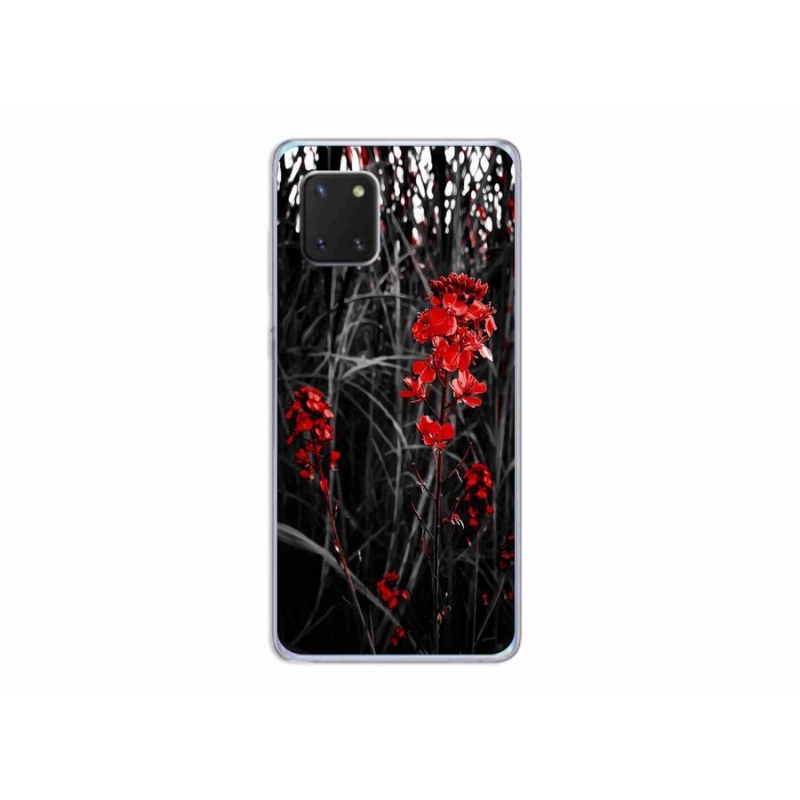 Gélový kryt mmCase na mobil Samsung Galaxy Note 10 Lite - červená rastlina