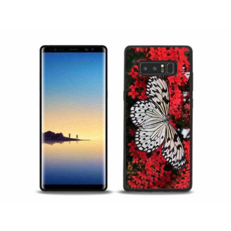 Gélový kryt mmCase na mobil Samsung Galaxy Note 8 - čiernobiely motýľ 1