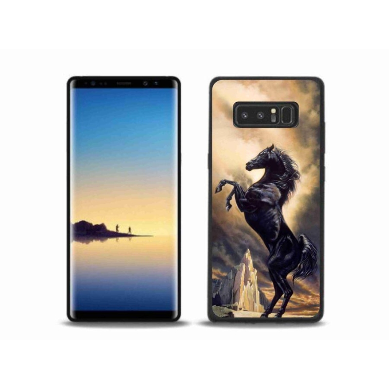 Gélový kryt mmCase na mobil Samsung Galaxy Note 8 - čierny kreslený kôň