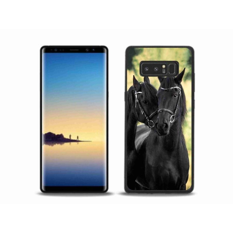 Gélový kryt mmCase na mobil Samsung Galaxy Note 8 - dva čierne kone