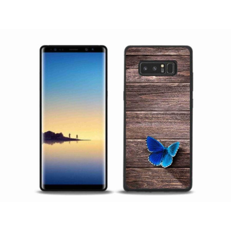 Gélový kryt mmCase na mobil Samsung Galaxy Note 8 - modrý motýľ 1