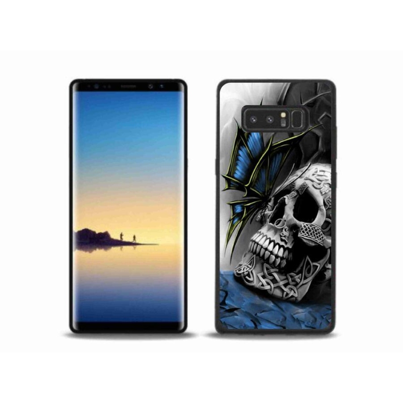 Gélový kryt mmCase na mobil Samsung Galaxy Note 8 - motýľ a lebka