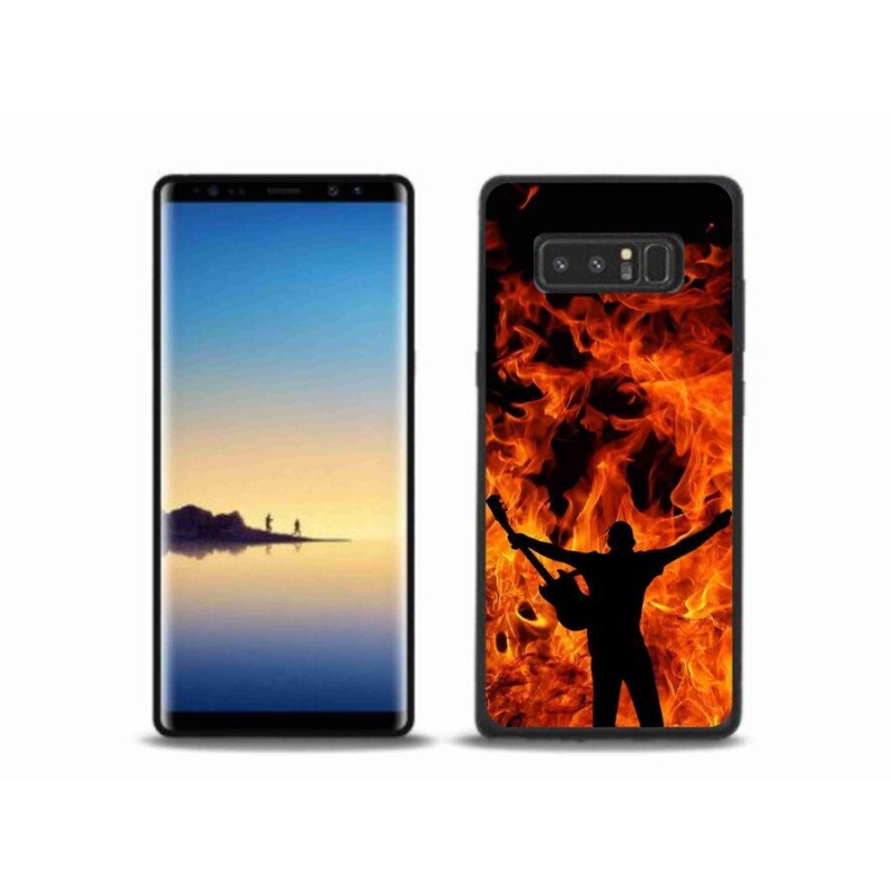 Gélový kryt mmCase na mobil Samsung Galaxy Note 8 - muzikant a oheň
