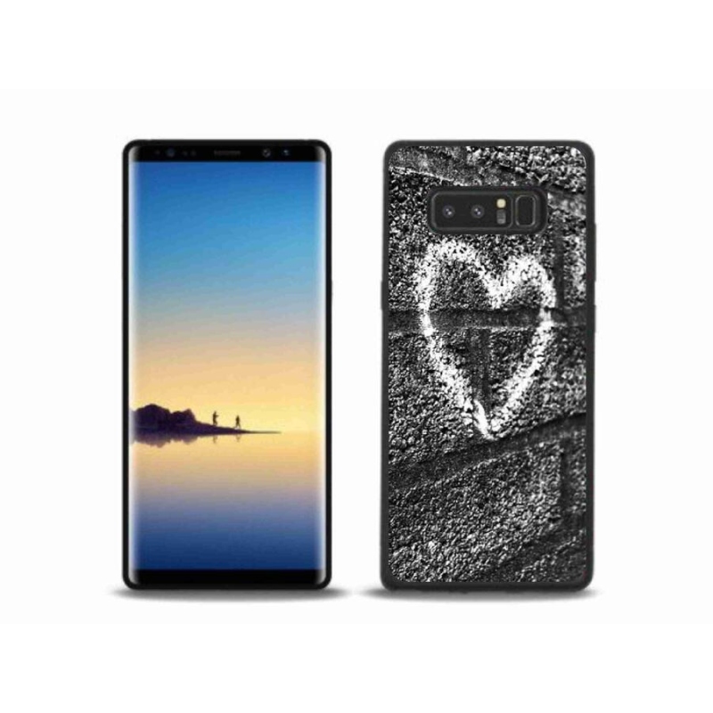 Gélový kryt mmCase na mobil Samsung Galaxy Note 8 - srdce na stene