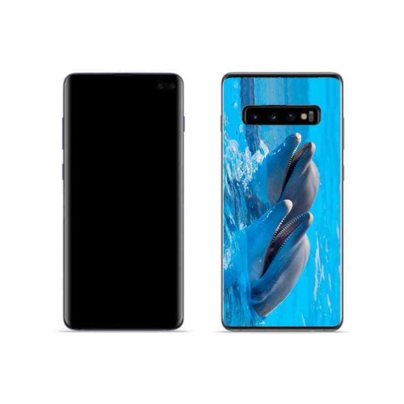 Gélový kryt mmCase na mobil Samsung Galaxy S10 - delfíny