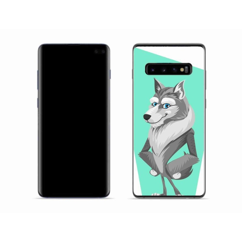 Gélový kryt mmCase na mobil Samsung Galaxy S10 - kreslený vlk