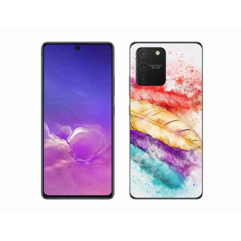 Gélový kryt mmCase na mobil Samsung Galaxy S10 Lite - farebné perie