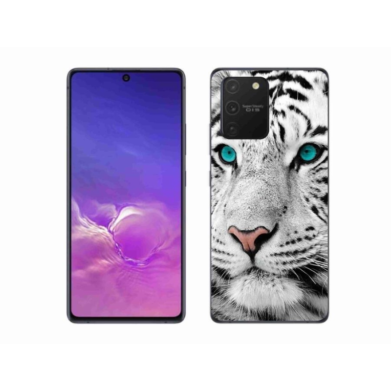 Gélový kryt mmCase na mobil Samsung Galaxy S10 Lite - biely tiger