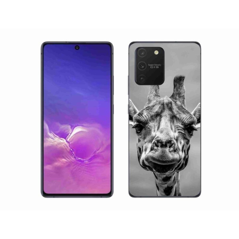 Gélový kryt mmCase na mobil Samsung Galaxy S10 Lite - čiernobiela žirafa