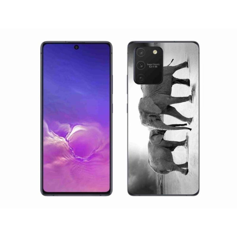 Gélový kryt mmCase na mobil Samsung Galaxy S10 Lite - čiernobieli slony