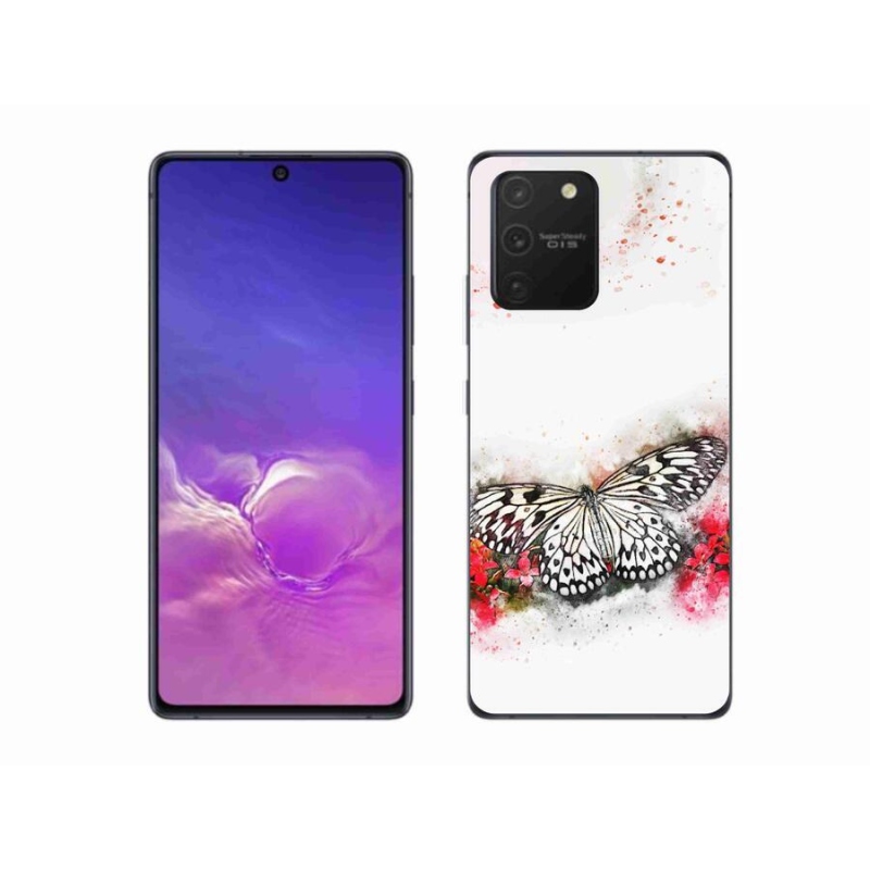 Gélový kryt mmCase na mobil Samsung Galaxy S10 Lite - čiernobiely motýľ