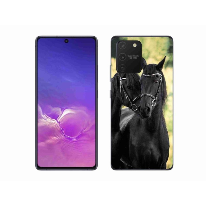 Gélový kryt mmCase na mobil Samsung Galaxy S10 Lite - dva čierne kone