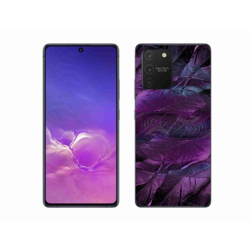 Gélový kryt mmCase na mobil Samsung Galaxy S10 Lite - fialová pierka