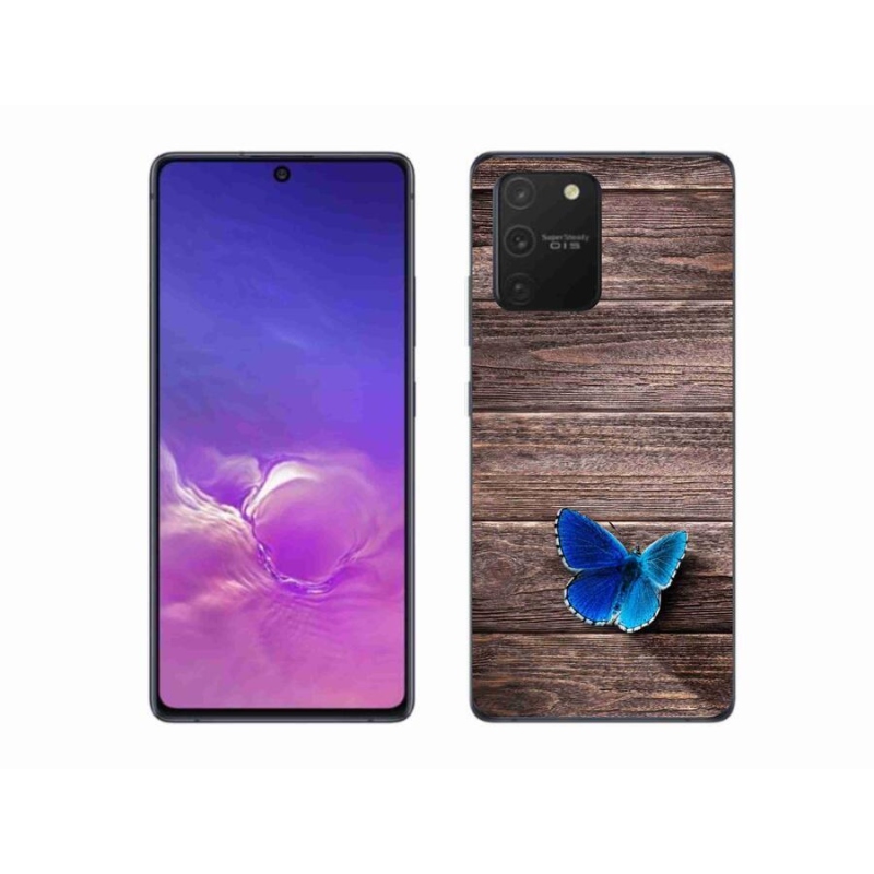 Gélový kryt mmCase na mobil Samsung Galaxy S10 Lite - modrý motýľ 1