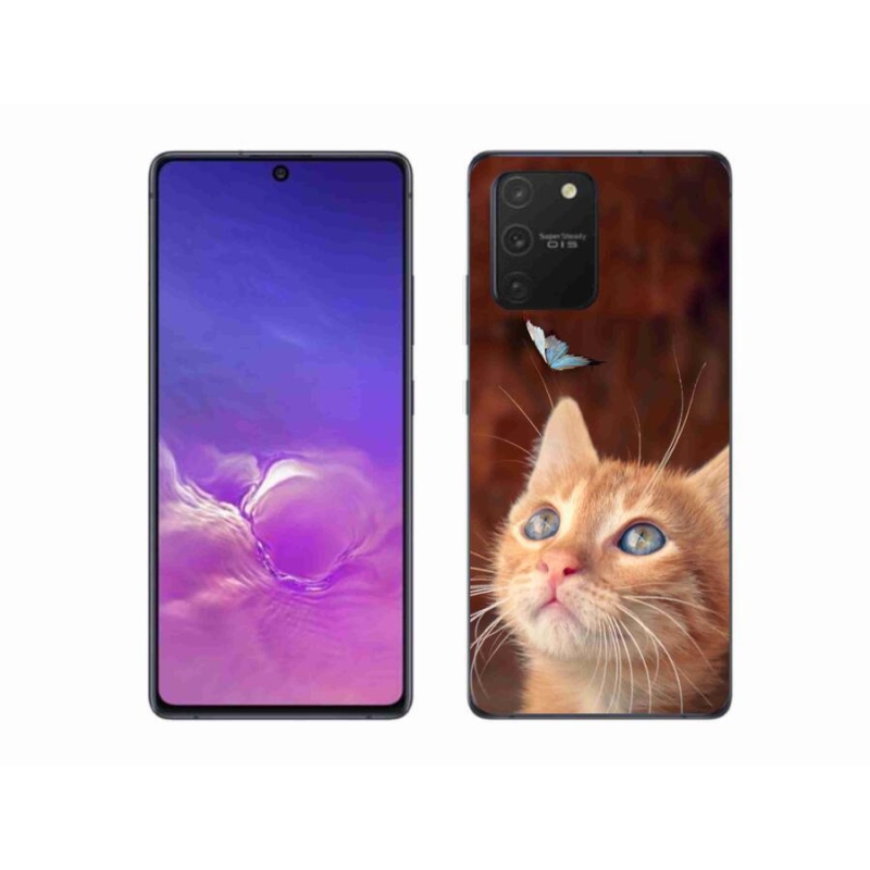 Gélový kryt mmCase na mobil Samsung Galaxy S10 Lite - motýľ a mačiatko