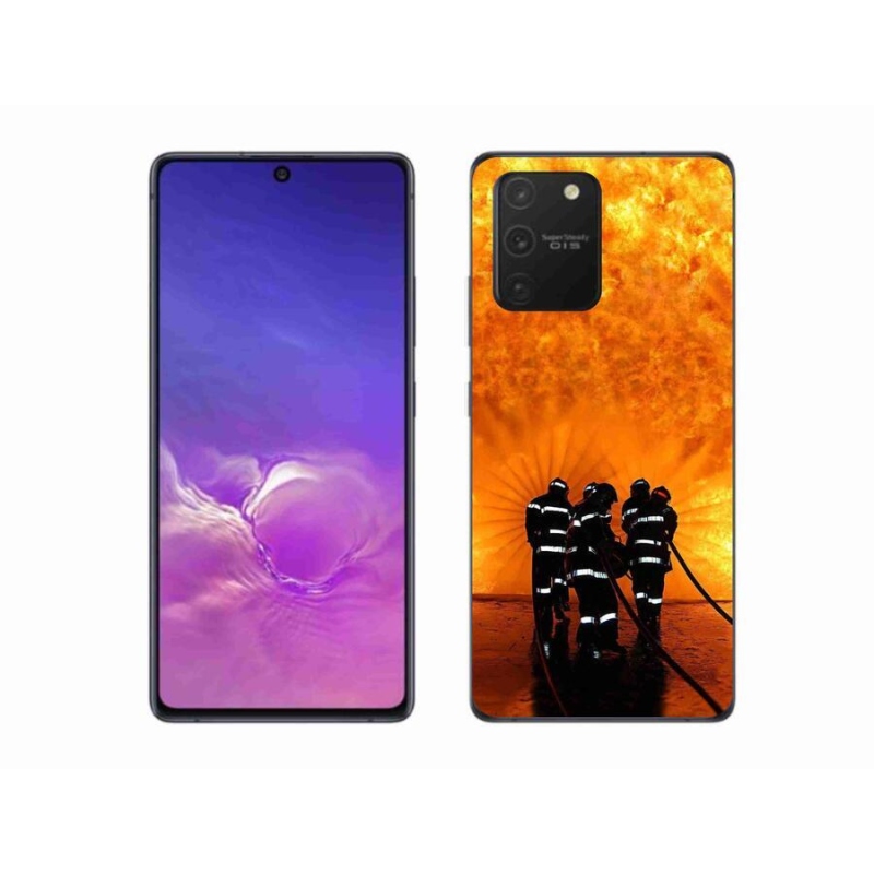 Gélový kryt mmCase na mobil Samsung Galaxy S10 Lite - požiar