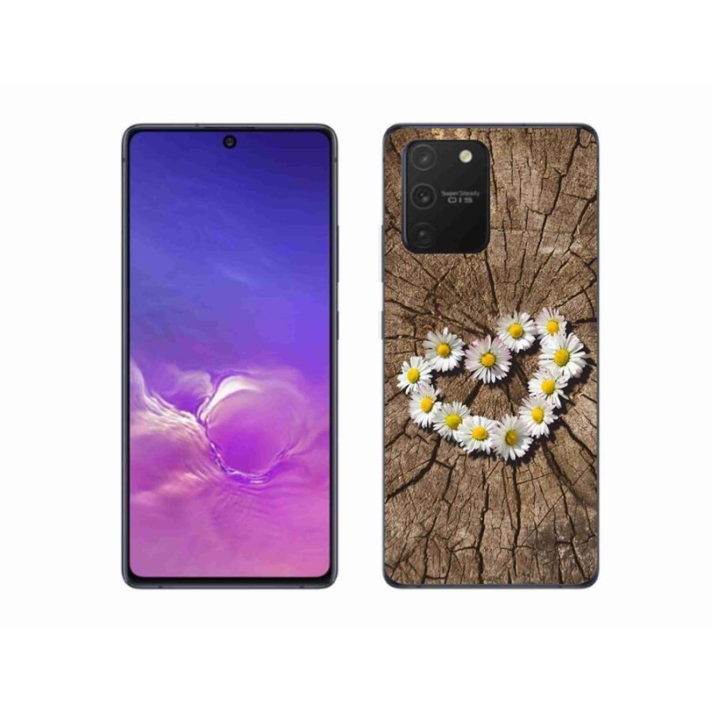 Gélový kryt mmCase na mobil Samsung Galaxy S10 Lite - srdce z margarét