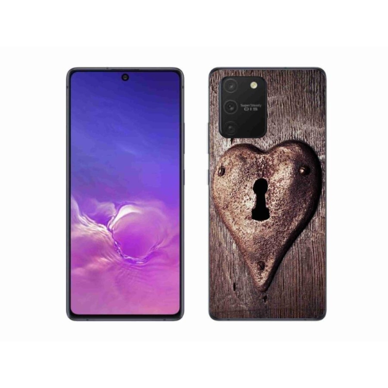 Gélový kryt mmCase na mobil Samsung Galaxy S10 Lite - zámok v tvare srdca