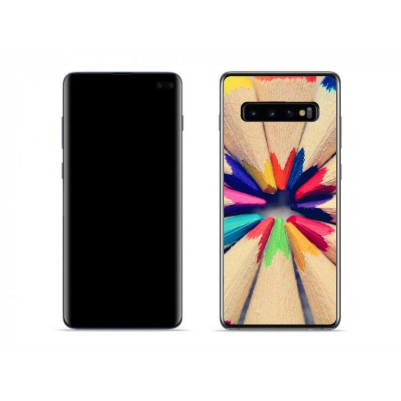 Gélový kryt mmCase na mobil Samsung Galaxy S10 - pastelky