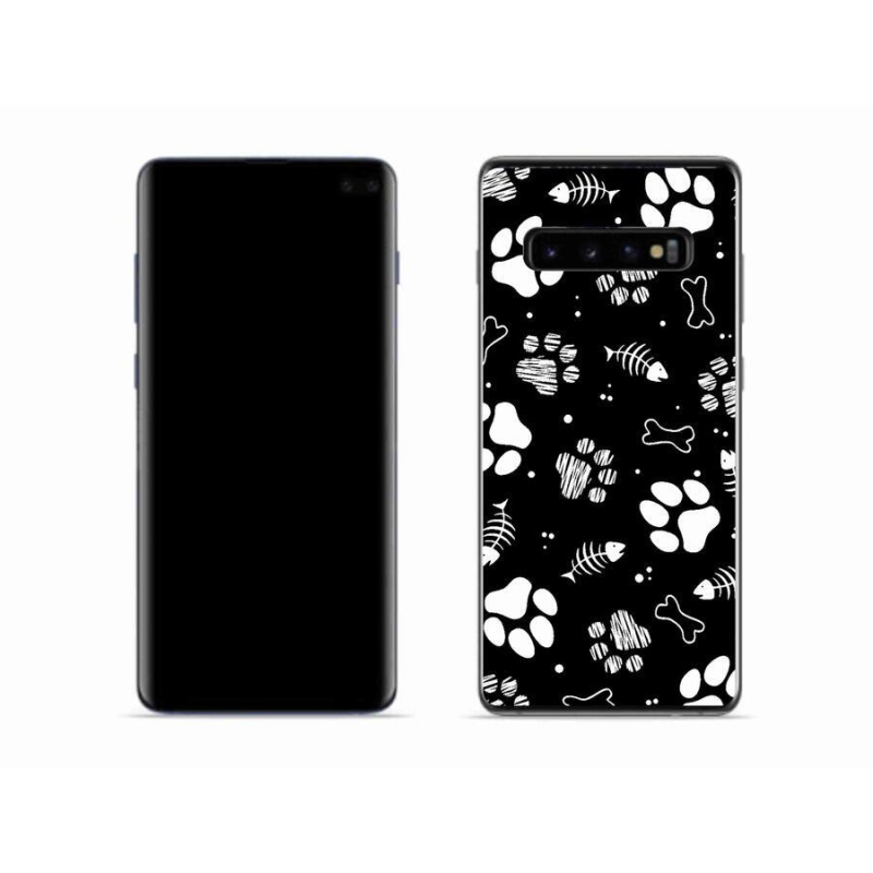 Gélový kryt mmCase na mobil Samsung Galaxy S10 - psie labky