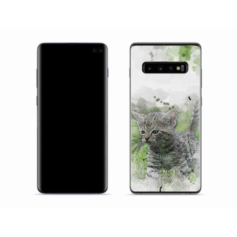 Gélový kryt mmCase na mobil Samsung Galaxy S10 - roztomilé mačiatko 1