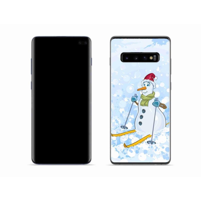 Gélový kryt mmCase na mobil Samsung Galaxy S10 - snehuliak