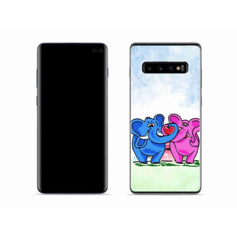 Gélový kryt mmCase na mobil Samsung Galaxy S10 - zamilovaní slony