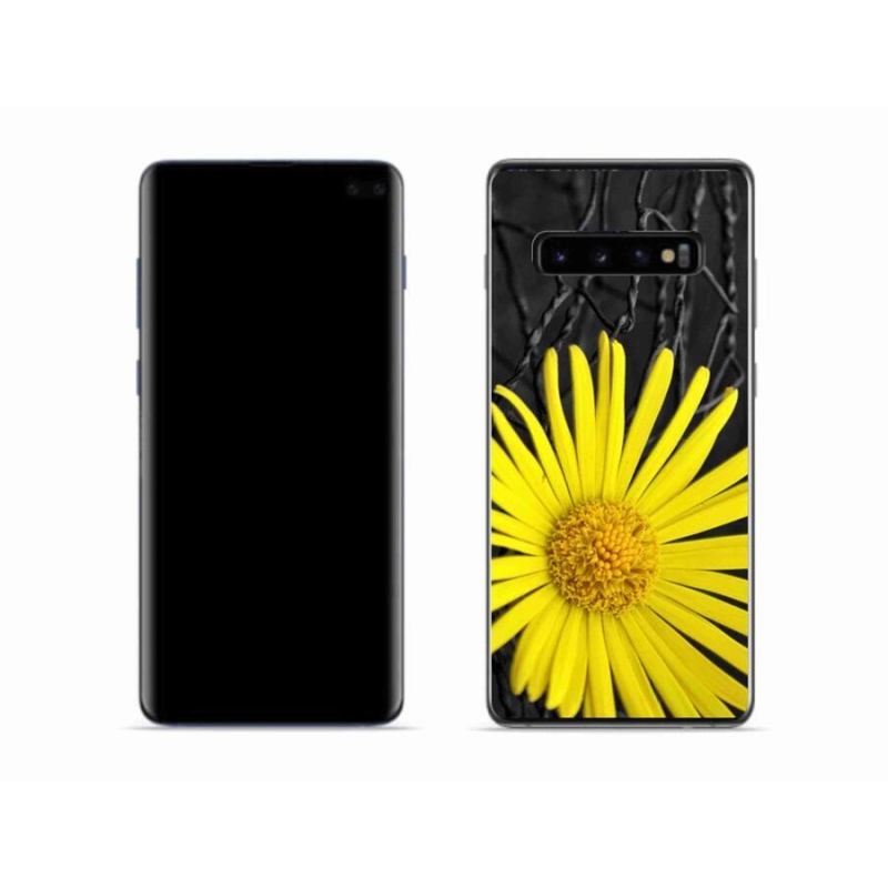 Gélový kryt mmCase na mobil Samsung Galaxy S10 - žltý kvet