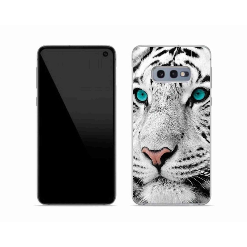 Gélový kryt mmCase na mobil Samsung Galaxy S10e - biely tiger