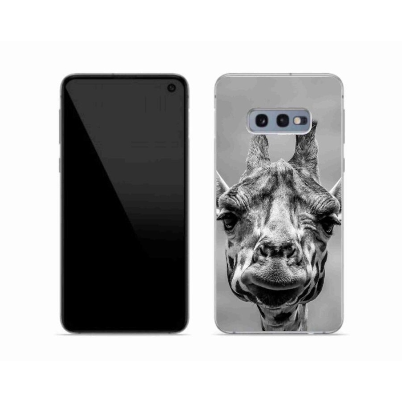 Gélový kryt mmCase na mobil Samsung Galaxy S10e - čiernobiela žirafa