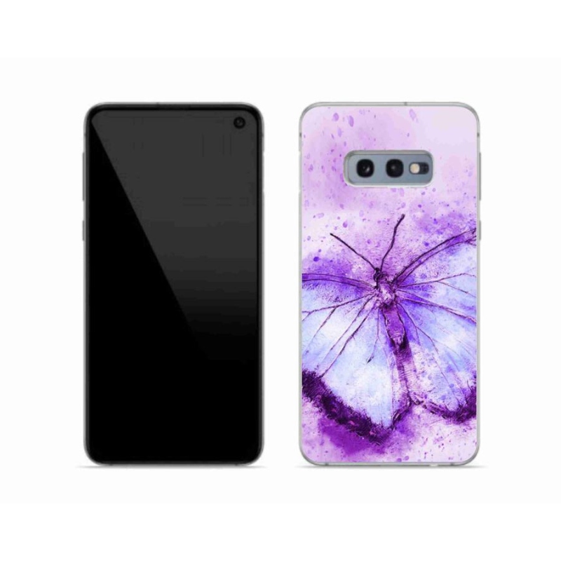 Gélový kryt mmCase na mobil Samsung Galaxy S10e - fialový motýľ